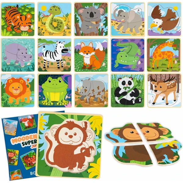 Pack 16 puzzles de madera BONNYCO