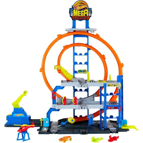 Hot Wheels Megaparking con Helicóptero