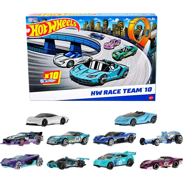 Hot Wheels Pack 10 Coches de Carreras