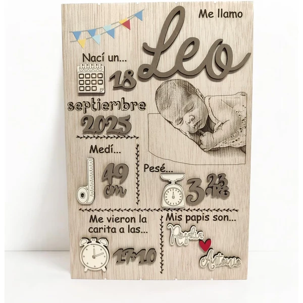 Natalicio personalizado de madera