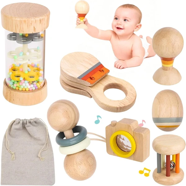 Sonajeros Montessori de madera
